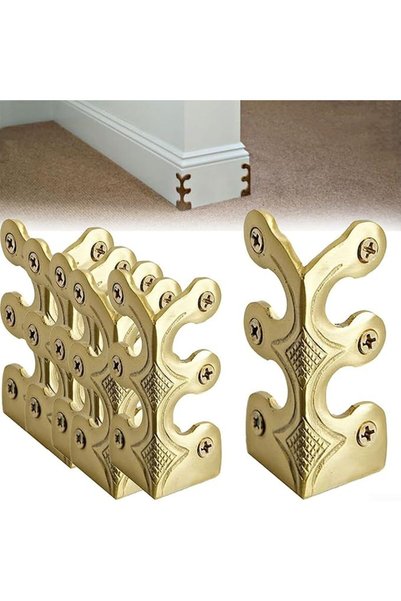 GENERAL 6Pcs Skiffers Baseboard Corner Protectors, Rustic Vintage Metal Corne...