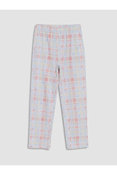 LC Waikiki Rmz Gi̇yi̇m Farki̇lya Checkered Embroidered Girls' Pajama Bottoms