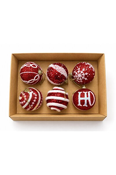 Mini Parti MİNİ PARTY STORE ORNAMENT DE CRĂCIUN ÎN CUTIE 6 CM DESIGN MINGE RO...