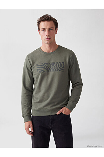 LC Waikiki Rmz Gi̇yi̇m Farkiyla Zero Roba Collar Printed Sweatshirt