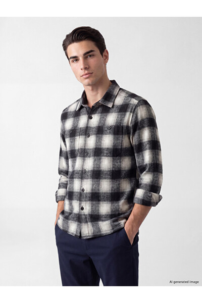 LC Waikiki Rmz Gi̇yi̇m Farkiyla Relax Fit Checkered Embroidered Gabardine Men...