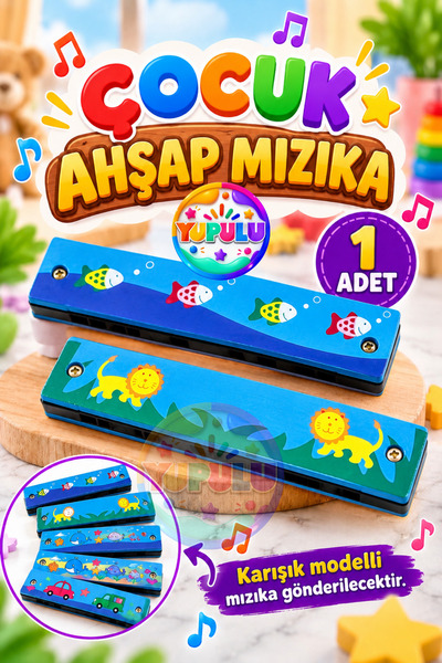 YUPULU Ahşap Mızıka | Nefes Egzersizi Çocuk Müzik Aleti | Renkli Eğitici | 1 ...