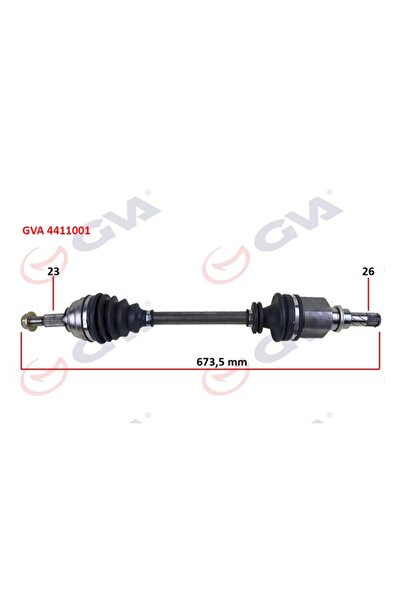 KOMPLE AKS SOL MEGANE II 1.4/1.6 16V-1.5 DCI (02-08) (673mm)