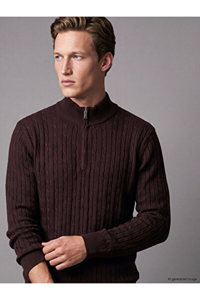 LC Waikiki Rmz Gi̇yi̇m Farkiyla Dik Roba Collar Men's Knitwear Sweater