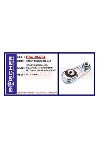 MOTOR TAKOZU SOL ALT RENAULT MEGANE IV 15> KADJAR 15> TALISMAN 15> GRAND SCENIC 15> 1.2 TCE 1.3 TCE