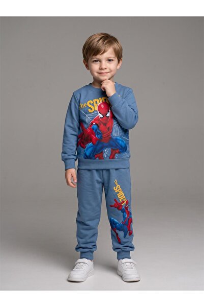 LUFFY KİDS Boy's Patterned 2-Thread Elastic Leg Sweatpants Set