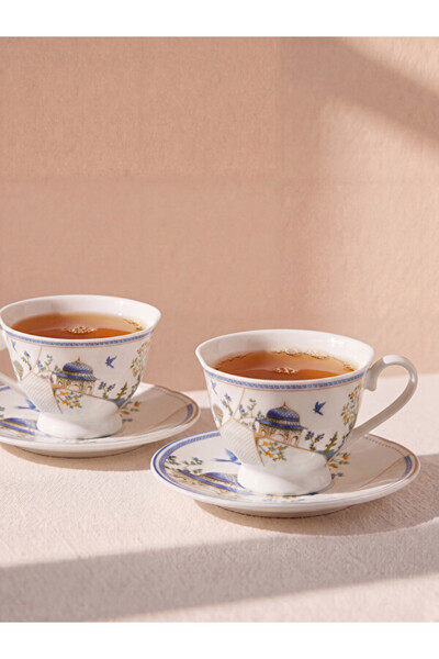 LC Waikiki Rmz Gi̇yi̇m Farkiyla 2-Person Printed Porcelain Coffee Cup Set