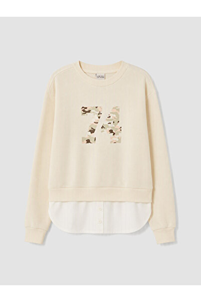 LC Waikiki Rmz Gi̇yi̇m Farkiyla Printed Girls' Sweatshirt