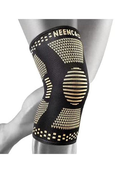 Neenca دعامات ركبة نحاسية لتخفيف آلام الركبة - مجموعة من قطعتين من أكمام الرك...