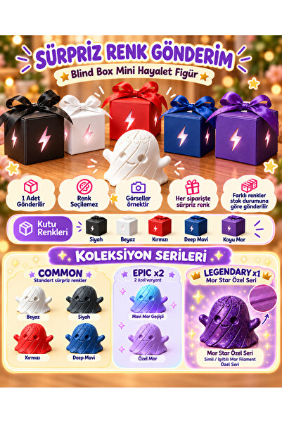 3D Baskı Sürpriz Renk Mini Hayalet Figür – Dekoratif Obje