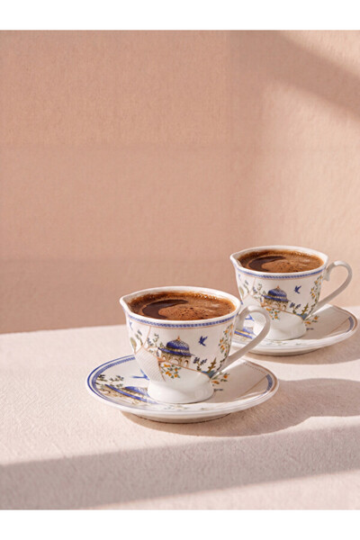 LC Waikiki Rmz Gi̇yi̇m Farkiyla 2-Person Printed Porcelain Coffee Cup Set