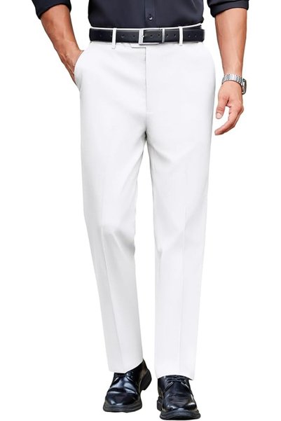 COOFANDY Mens Classic Casual Dress Pants Expandable Waist Suit Pant Slim Fit ...