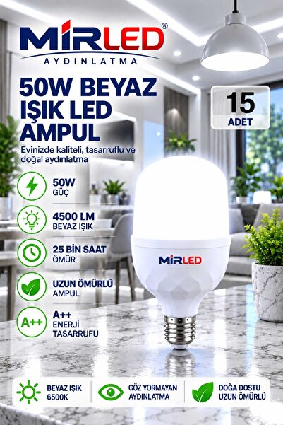 50w Tasarruflu E27 Beyaz Işık Torch Led Ampul-1-2-4-6-8-10-20-30-50-100- Adettir