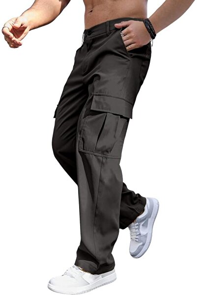 GENERAL Comdecevis Mens Casual Cargo Pants Baggy Straight Leg Sweatpants with...