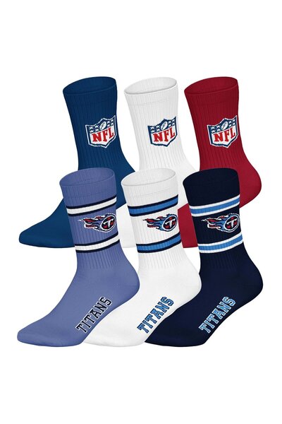 NFL Unisex Socken, 6er Pack - Teams, 6Pack Crew Socken, Fußball, Logo, Baumwo...