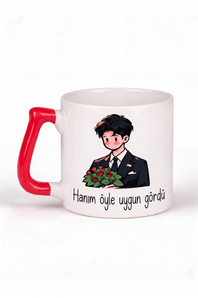 Hanım öyle uygun gördü Yazılı ve Görselli Baskılı Seramik Hediye Kupa Bardak