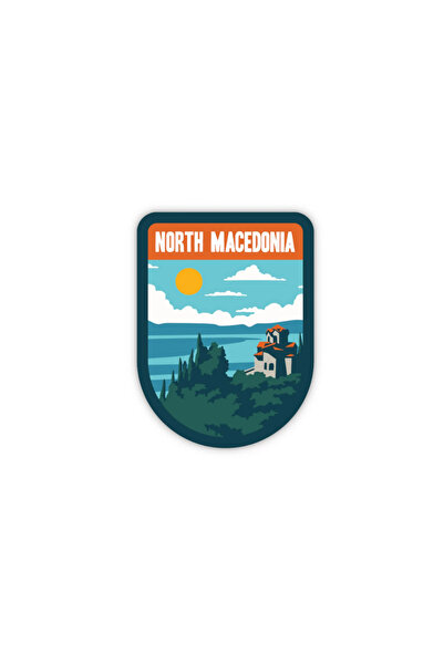 North Macedonia Sticker – Kuzey Makedonya Sticker, Makedonya Ülke & Seyahat Sticker, Su Geçirmez & UV Dayanıklı, Avrupa Temalı Dekoratif Sticker**