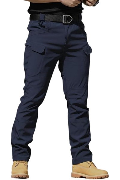 GENERAL Mens Cargo Pants Multi Pocket Zipper Slim Combat Trousers Waterproof ...