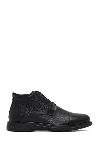 Derimod Men's Black Zippered Leather Boots Wm720003Dk