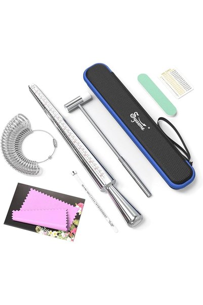 Syarme Ring Sizer Measuring Tool Metal Combination Suit for Finger Sizing Mea...