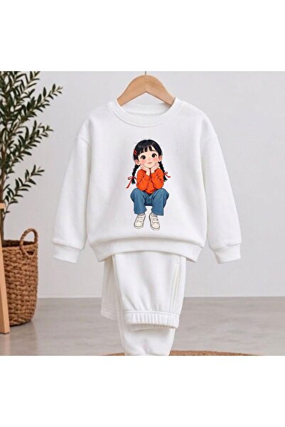 playwear Timski dres s printom "Thoughtful Girl" za devojčice i dečake, okrug...