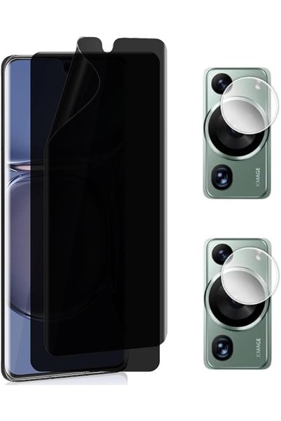 GENERAL [2+2 قطعة] متوافق مع هواوي P60 Pro واقي شاشة للخصوصية وواقي عدسة الكا...