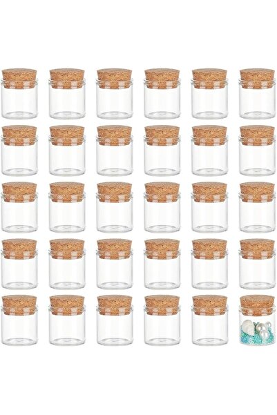 AZONEE 30 Pcs 12ml Mini Glass Bottles with Cork, Transparent Wish Message Bot...
