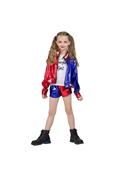 OEM Costum Deghizare de Halloween pentru Copii Eroina Harley Quinn 8-10 Ani