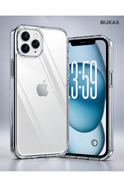 iPhone 15 Pro Max Uyumlu Kristal Şeffaf Mika Kılıf Kamera Korumalı Çizilmeye ve Sararmaya Dayanıklı Şeffaf Kılıf