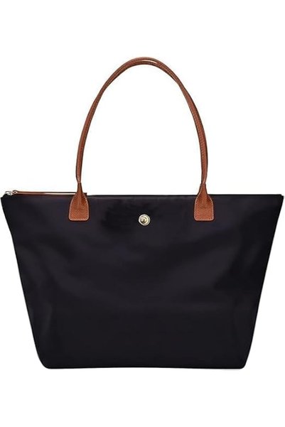 Generic Large shoulder tote bag for women, nylon top handle handbag, foldable...