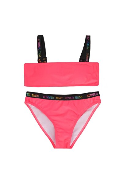 OEM Set Costum de Baie Fucsia cu Elastic Negru & "Summer Never Ends" pentru C...