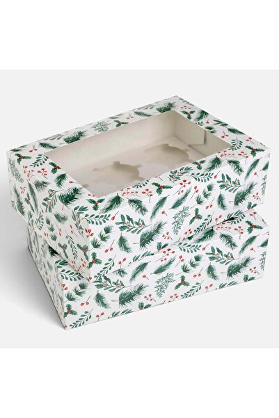 OEM Set 2 Cutii din Carton de Craciun pentru 6 Cupcakes Vasc 24x16,5x7,4cm
