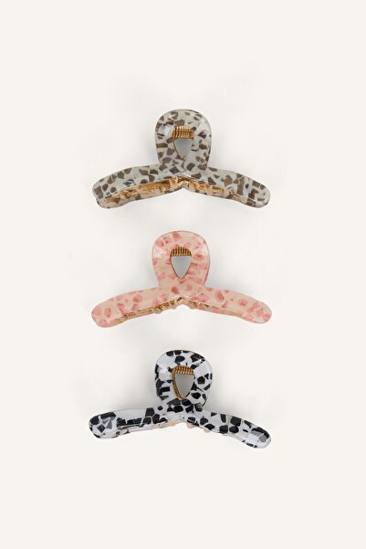 DeFacto Women's 3-Piece Latch Hair Accessory Buckle I6973Axns