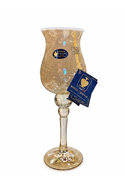 White Cristal CAPPUCİNO MURANO ŞAMDAN 32 CM