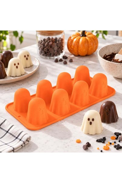 OEM Silicone mold 8 halloween ghosts 10x4x21cm