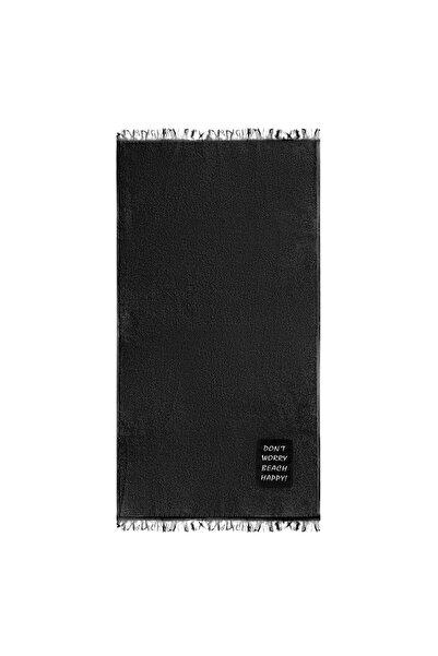 OEM Prosop din Bumbac Negru cu Patch Don't Worry pentru Plaja 90x170cm