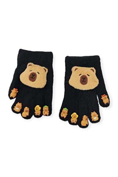 Mustran Unisex Girls Boys Knitted Gloves with Capybara Figure |   3-8 Years O...