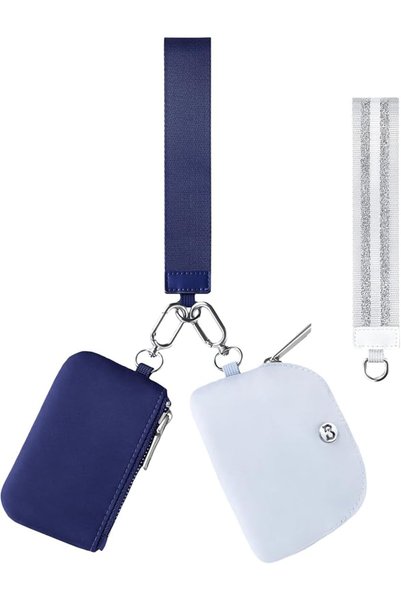 Babysun Zip Around Dual Pouch Wristlet Portable Wristlet Wallet Detachable Co...