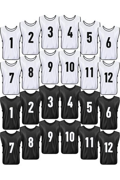 Yahenda 24 Pcs Soccer Scrimmage Practice Vests Reversible Numbered Soccer Tea...