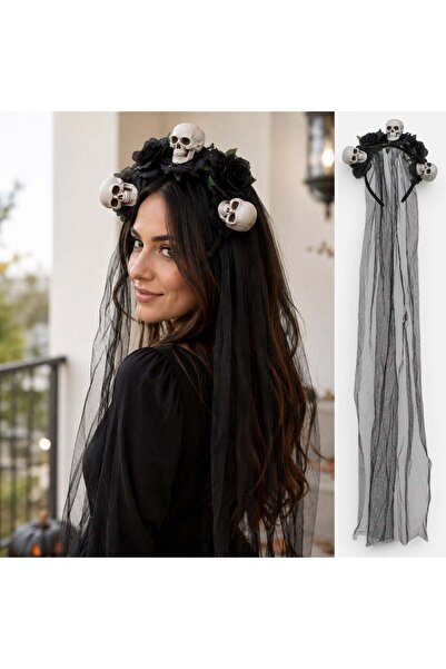 OEM Coronita de Halloween cu Cranii si Tul