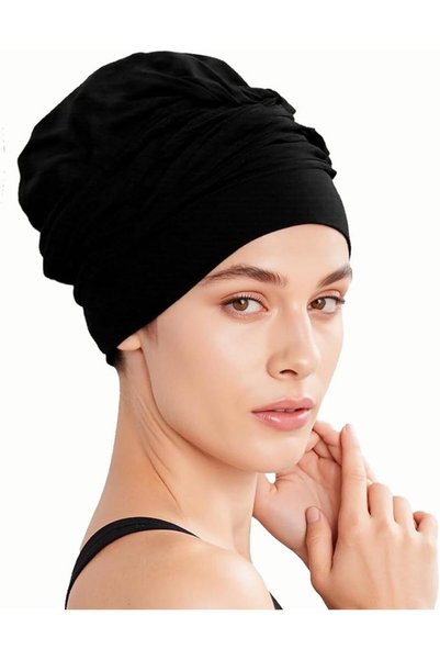 jaffiust Fabric Swimmer Turban Wrap - Gentle Non-Slip Swim Beanie for Ladies ...