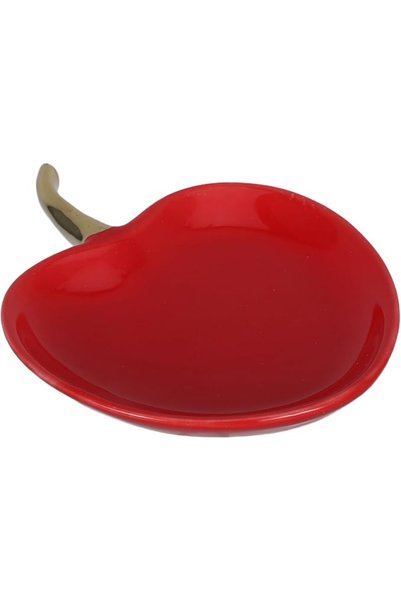 Baluue Heat-resistant Ceramic Jewelry Dish In Vibrant Red With Japanese-inspi...