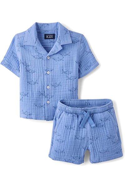 The Children's Place baby-boys And Toddler Gauze Short Sleeve Shirt and Short...