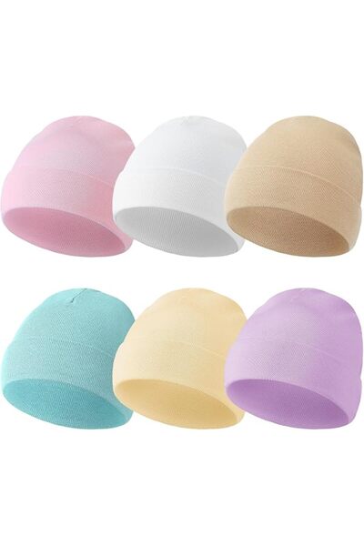 Newcotte 6 Pcs Preemie Baby Hats Cotton Preemie Caps Warm Newborn Beanie Prem...