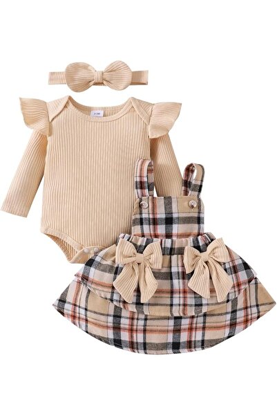 Yelajoy Baby Girl Clothes Fall Winter Outfit Long Sleeve Ruffle Romper Plaid ...
