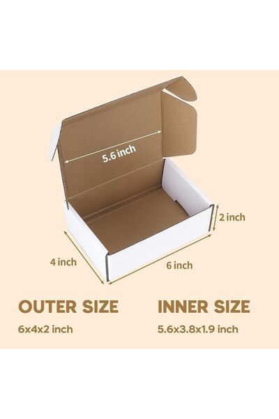 YRQX 6x4x2 Inch Shipping Boxes Are 25 White Folding Top Boxes with Label Locks in Bulk, Which Are Su