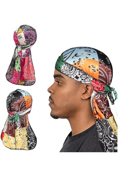 KASTWAVE Silky Durag for Men and Women, Long Tail Wave Cap Hair Scarf, Sleep ...