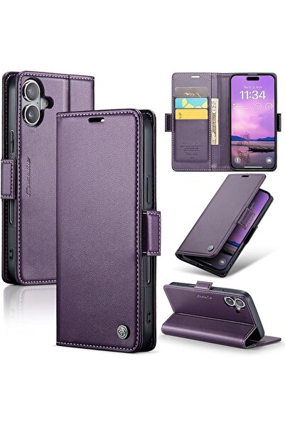 GENERAL Bekac Wallet Design Protective Case for iPhone 17, Magnetic Flip Pu L...
