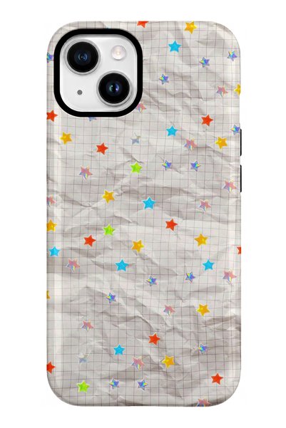 EDELFU متوافق مع iPhone 15 - غطاء مزدوج الطبقات بتصميم نجمة ملونة، غطاء حماية...