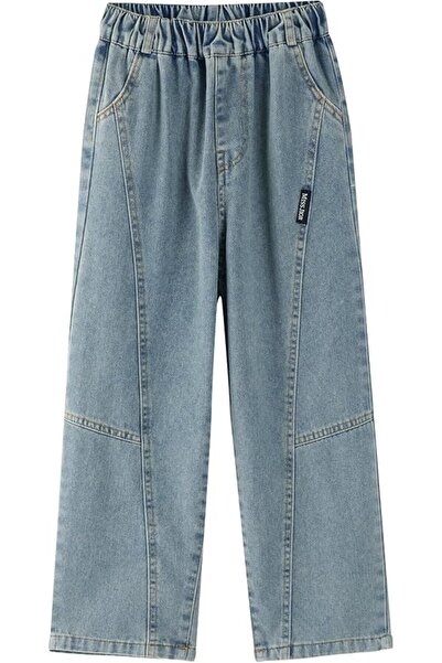 GENERAL SEAUR Boys Baggy Jeans Kids Casual Straight Leg Elastic Waist Denim T...